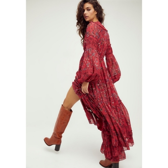 Free People × Cassis Printed Chiffon Dress - Picture 10 of 15